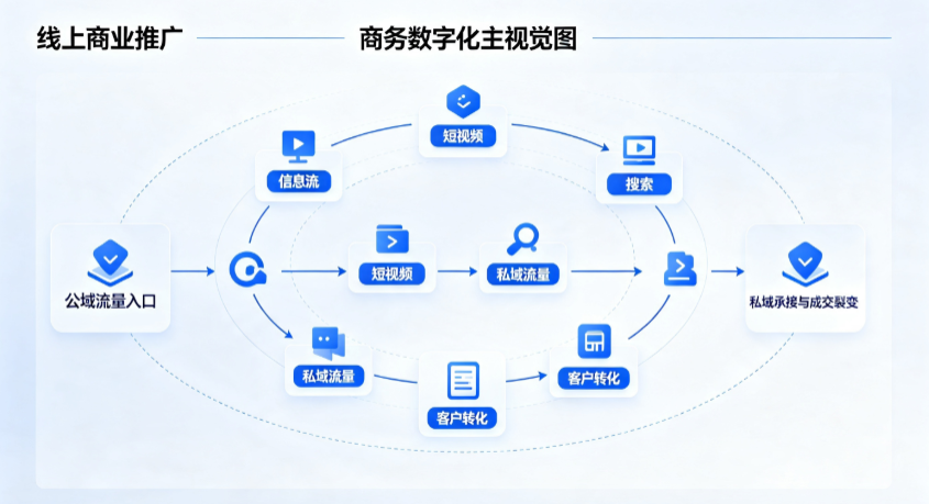 盐亭县线上商业推广怎么做？全域流量闭环搭建与低成本转化实战指南